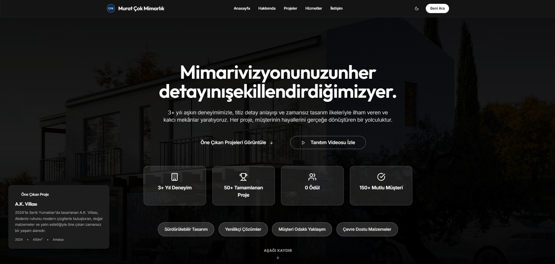 Murat Cok Architecture — antalya-based studio crafting modern, functional, and sustainable spaces.